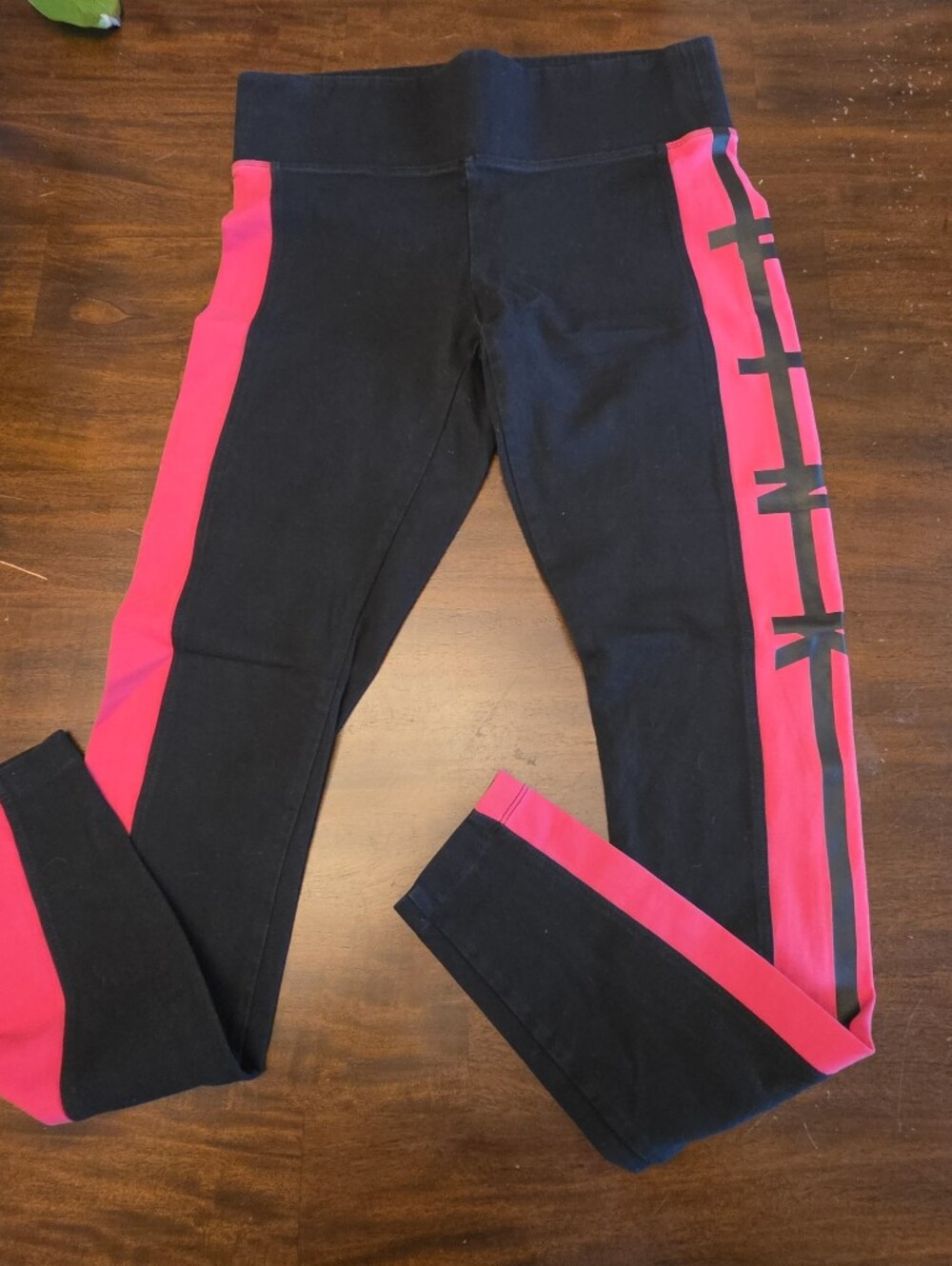 Victoria's Secret PINK High Waist Yoga Leggings Black Pink Colorblock